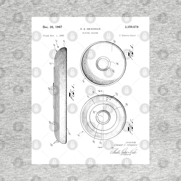 Disc Golf Patent - Golfer Frisbee Art - White by patentpress